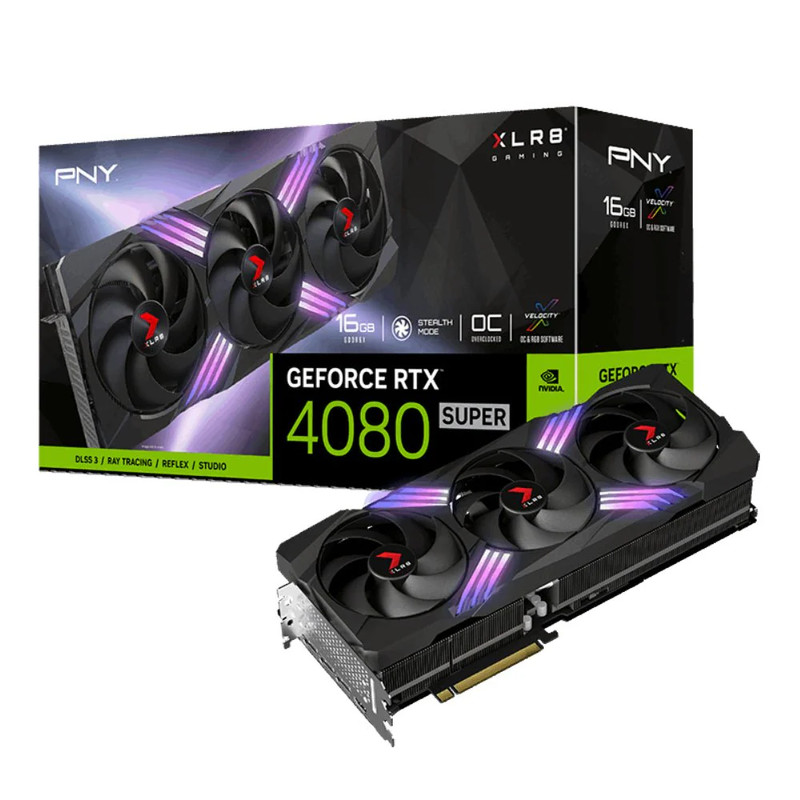 PNY GeForce RTX 4080 Super 16GB XLR8 Gaming Verto OC ARGB Graphics Card - كرت شاشة